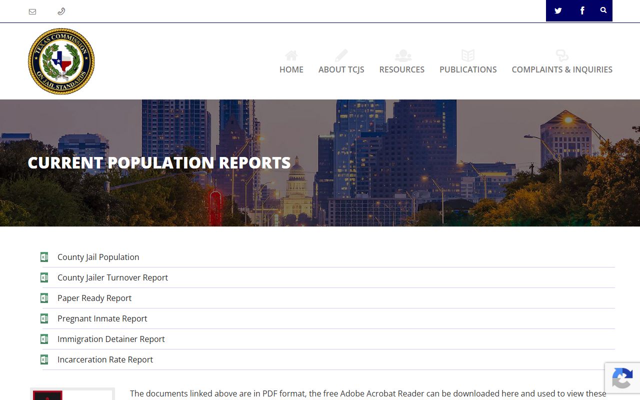 Bowie County inmate population TCJS population reports page
